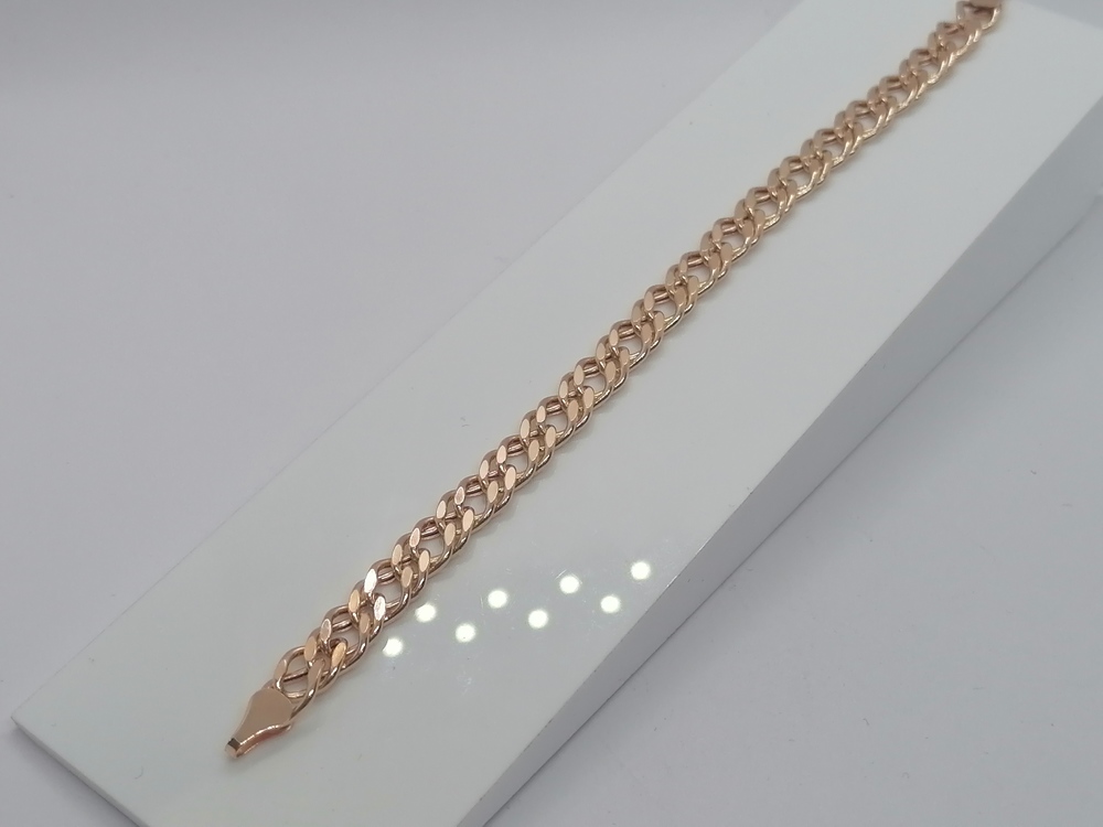 7120154П-18 БРАСЛЕТ ПУСТОТЕЛЫЙ Ромб двойной (Au 585)