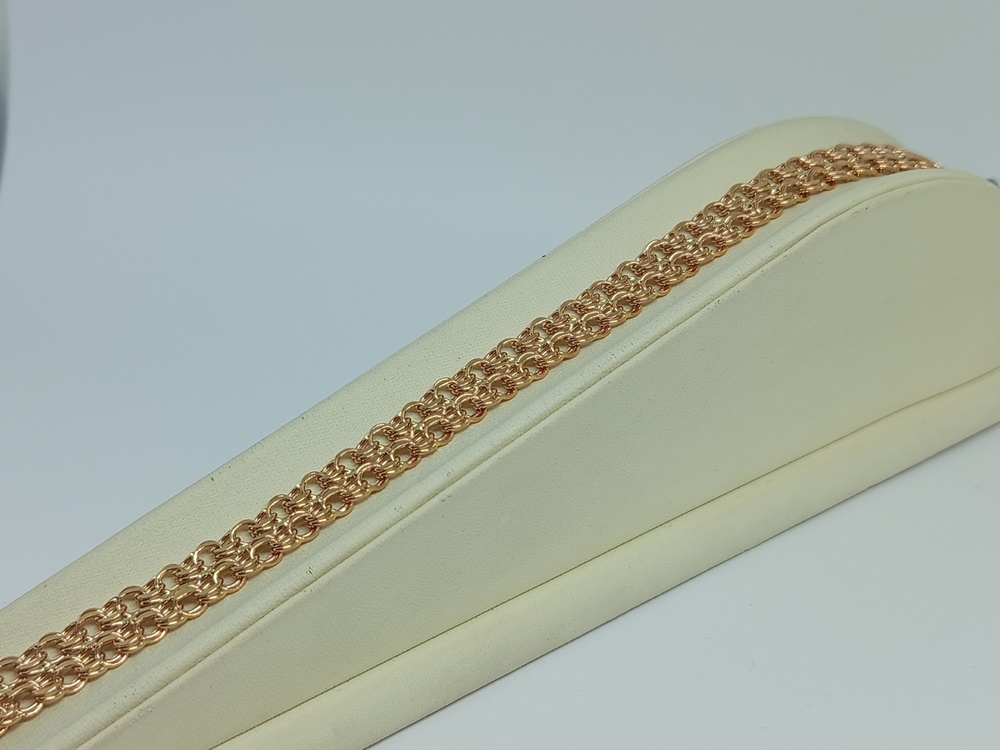 Бисмарк Б70 Двухрядный БРАСЛЕТ ПУСТОТЕЛЫЙ (Au 585)