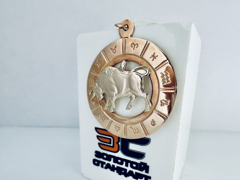 ПОДВЕСКА ЗНАК ЗОДИАКА ТЕЛЕЦ (Au 585)