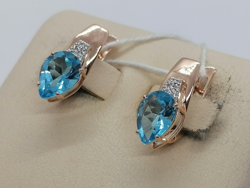 СКМИ585 СЕРЬГИ С КАМНЯМИ (Au 585)