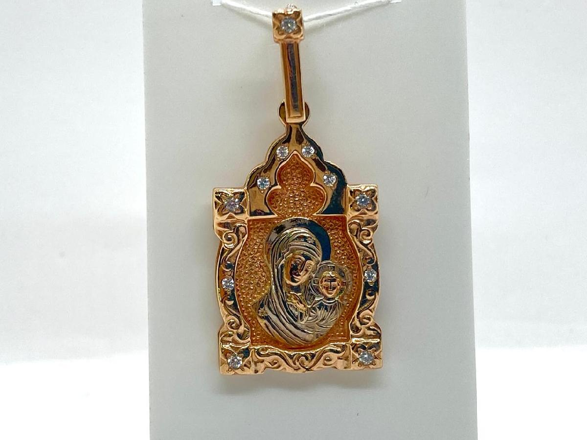 ПОДВЕСКА ИКОНА с камнями (Au 585)