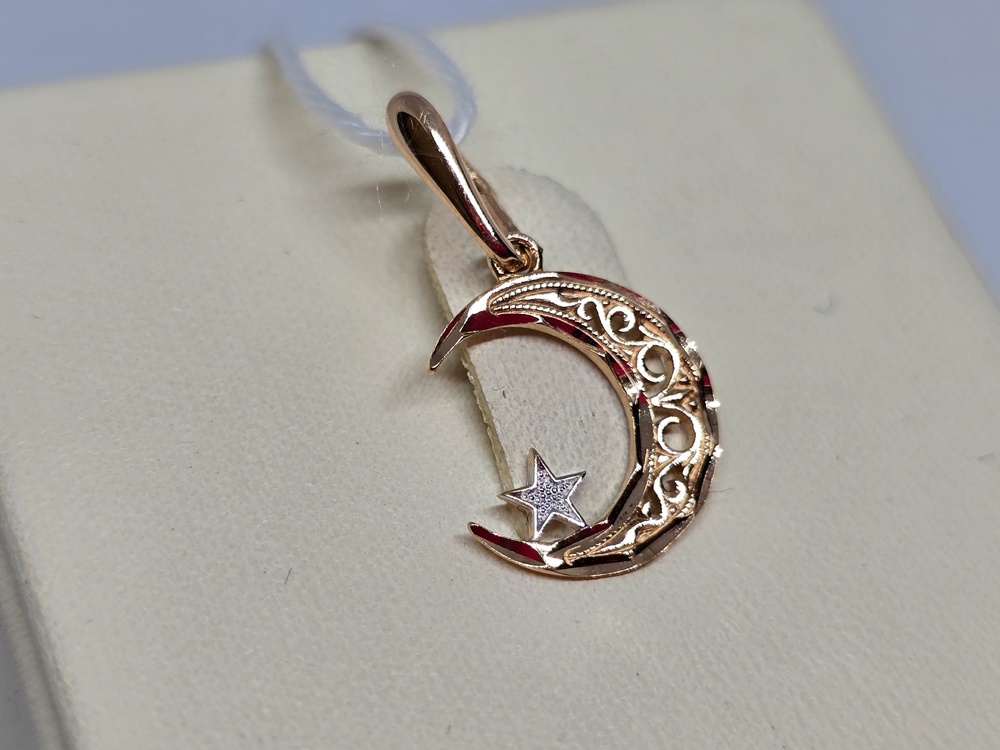 ПОДПБК585 ПОДВЕСКА ПОЛУМЕСЯЦ БЕЗ КАМНЯ (Au 585)