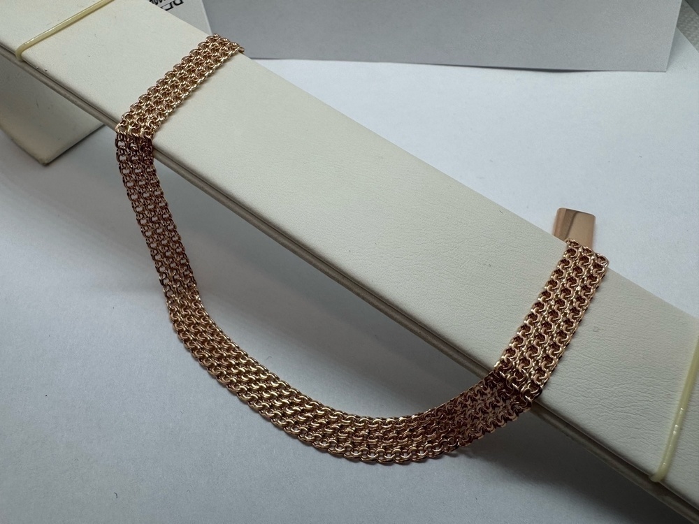 БРАСЛЕТ ПОЛНОВЕСНЫЙ Бисмарк тройной (Au 585)