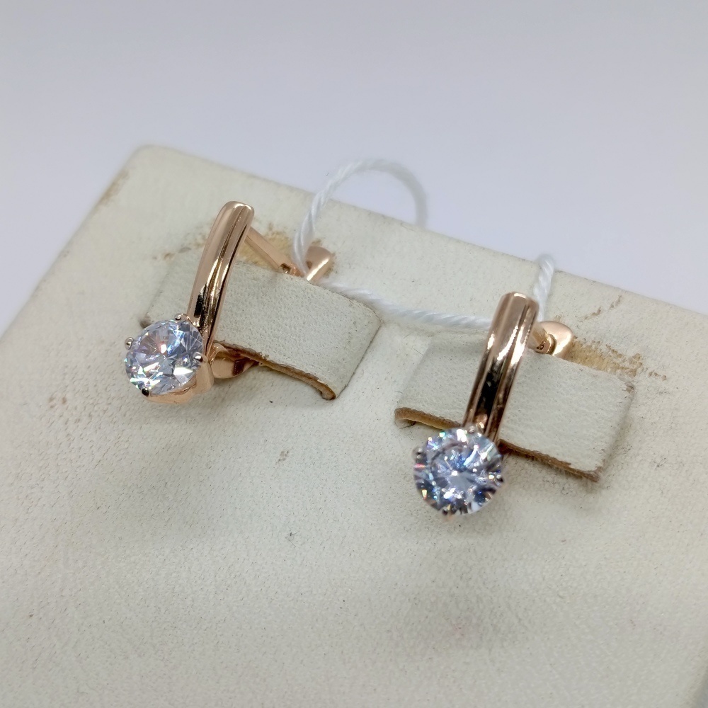 СЕРЬГИ С КАМНЕМ (Au 585)