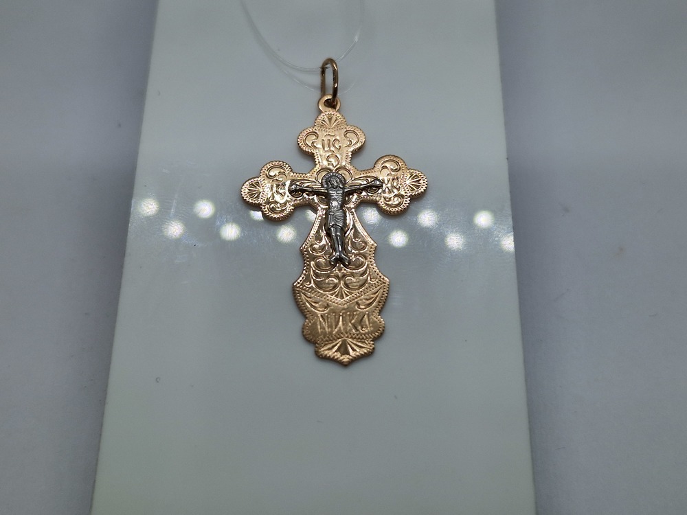 ПОДВЕСКА КРЕСТ без камня (Au 585)
