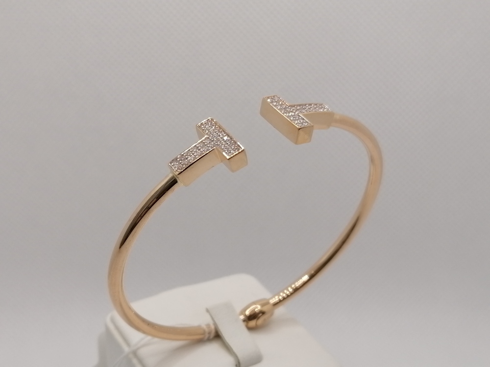 БРАСЛЕТ ЖЕСТКИЙ с камнями (Au 585)