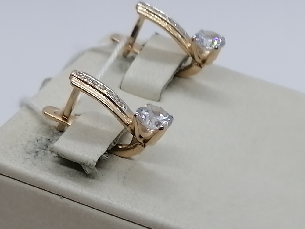 СКМИ585 СЕРЬГИ С КАМНЯМИ (Au 585)