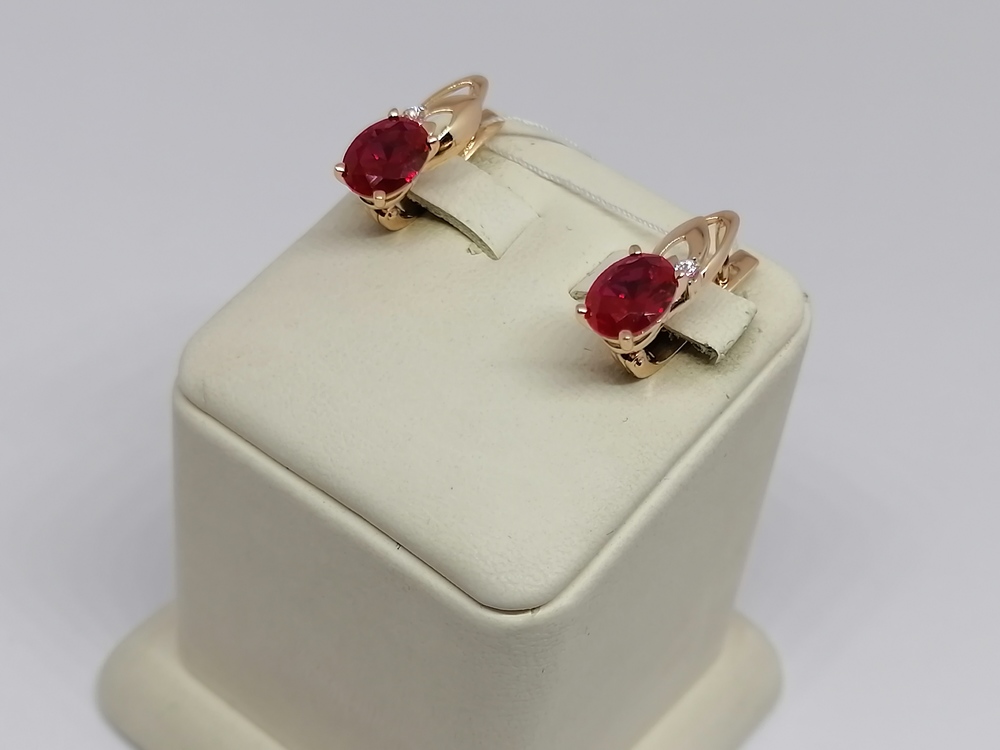 СКМИ585 СЕРЬГИ С КАМНЯМИ (Au 585)
