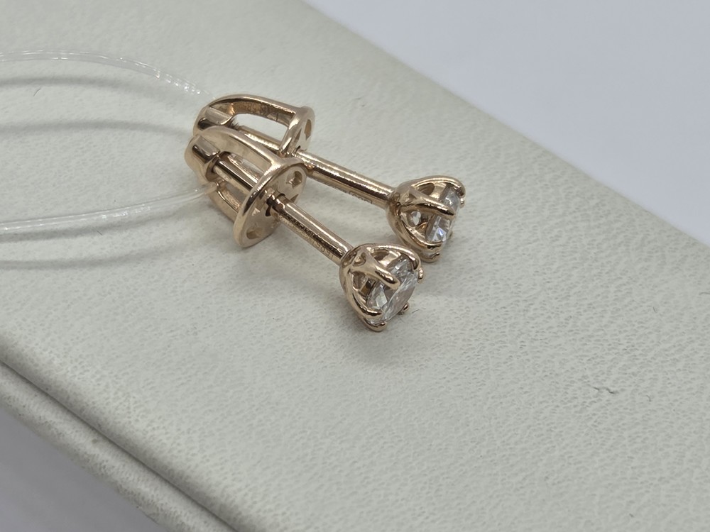 СЕРЬГИ ПУСЕТЫ с камнем (Au 585)