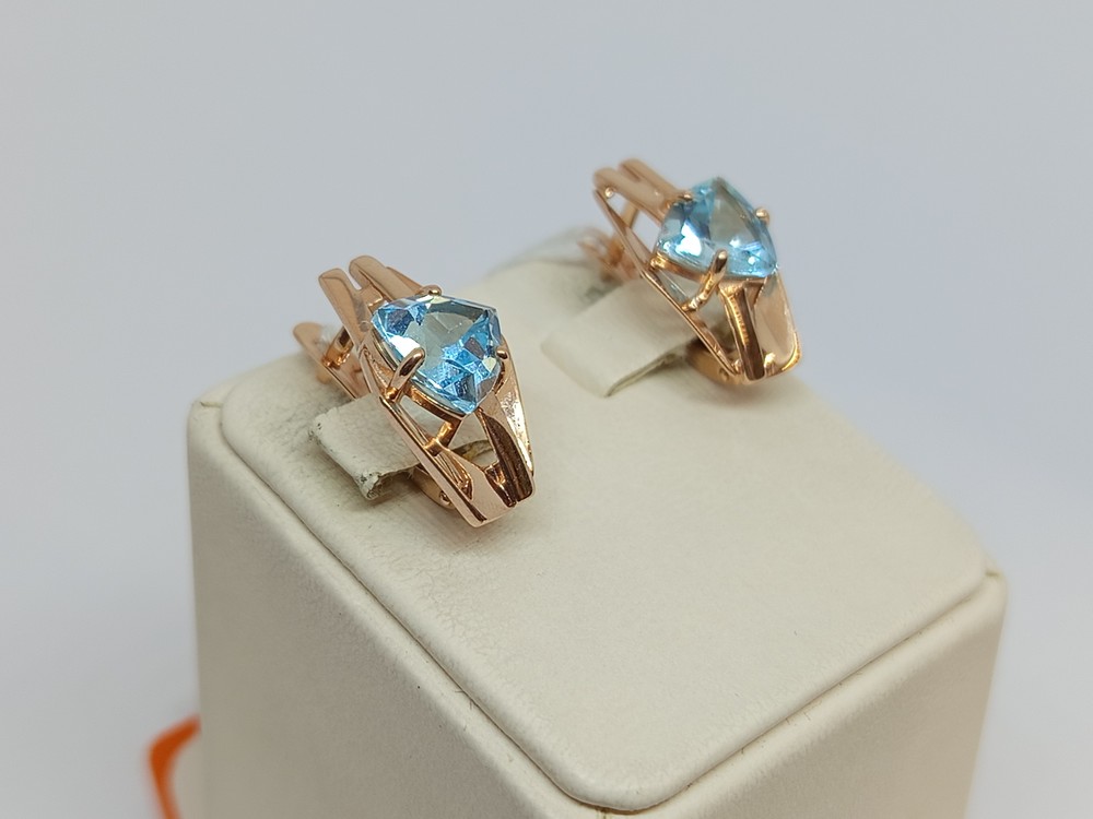 СКМ585 СЕРЬГИ С КАМНЕМ (Au 585)