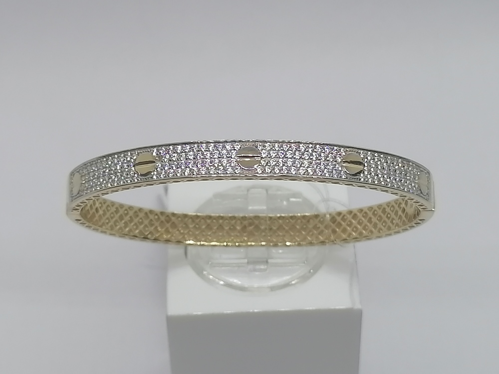 БРАСЛЕТ ЖЕСТКИЙ с камнями (Au 585)