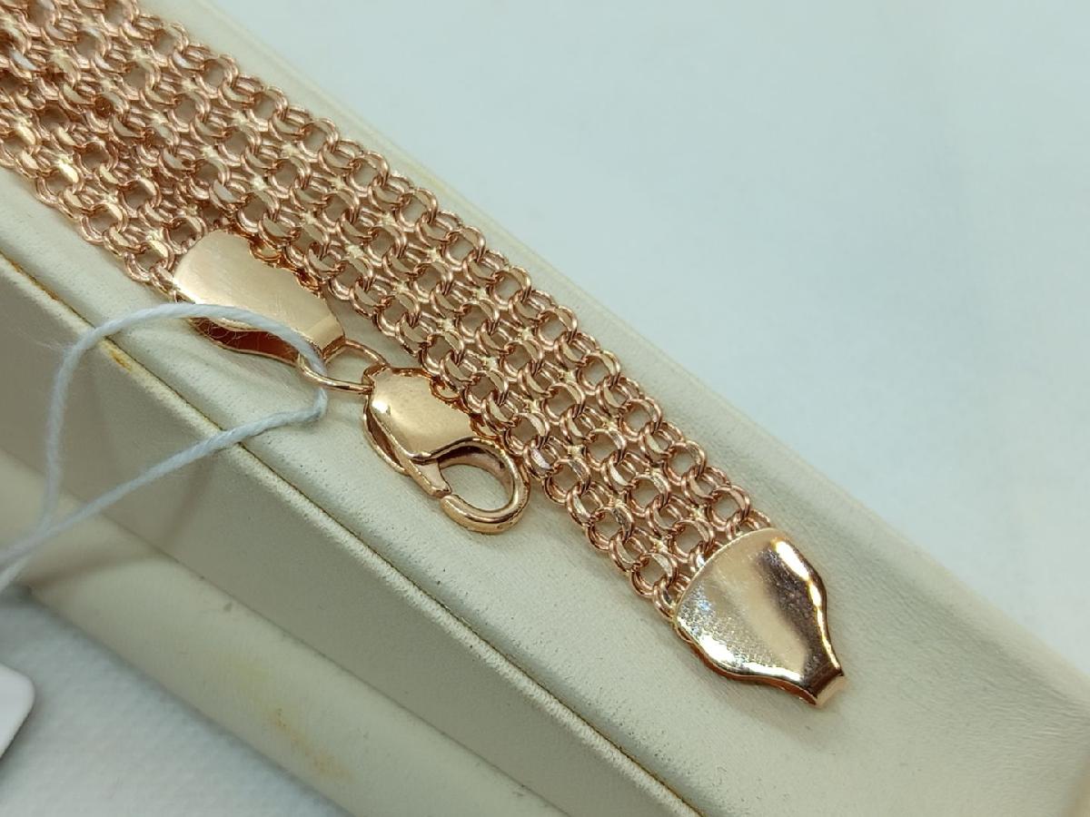 Бисмарк Б50 Трехрядный БРАСЛЕТ ПУСТОТЕЛЫЙ (Au 585)