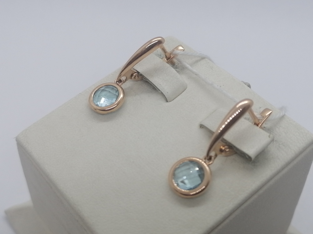 СКМ585 СЕРЬГИ С КАМНЕМ (Au 585)