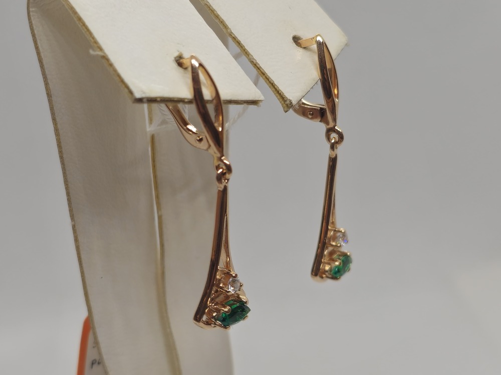 СКМИ585 СЕРЬГИ С КАМНЯМИ (Au 585)