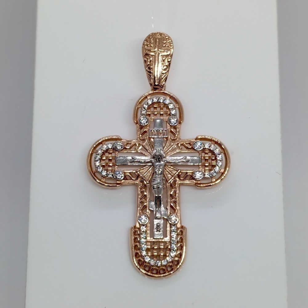 ПОДВЕСКА КРЕСТ с камнями (Au 585)