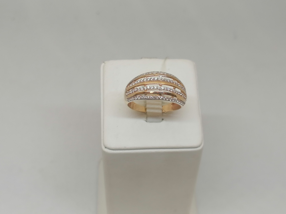 К-296_au КОЛЬЦО С КАМНЯМИ (Au 585)