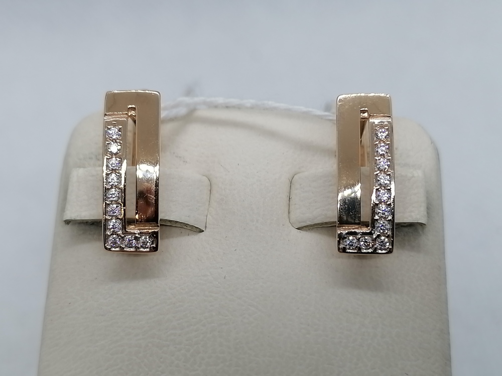 СКМИ585 СЕРЬГИ С КАМНЯМИ (Au 585)