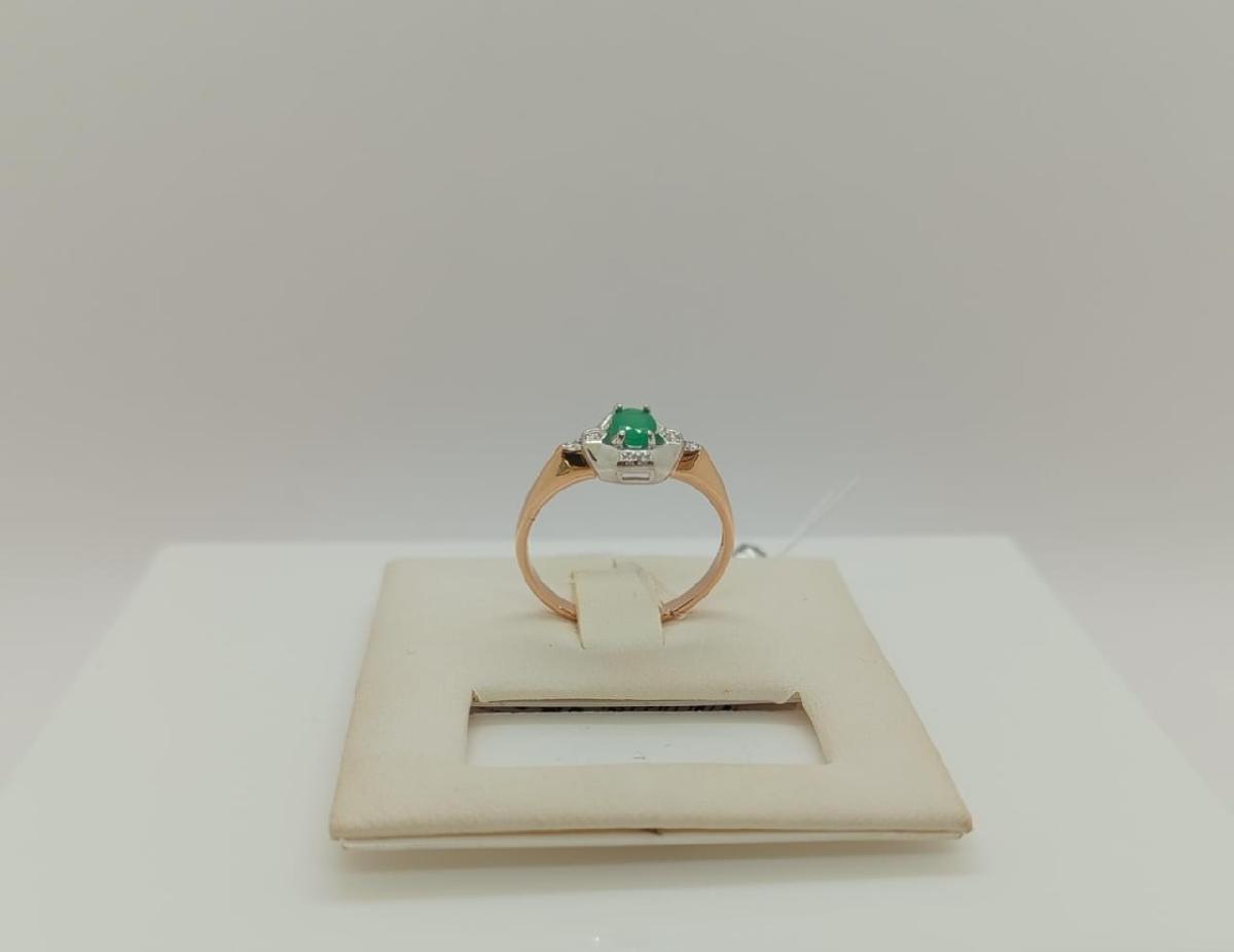 КОЛЬЦО Бриллиант, изумруд (Au 585)