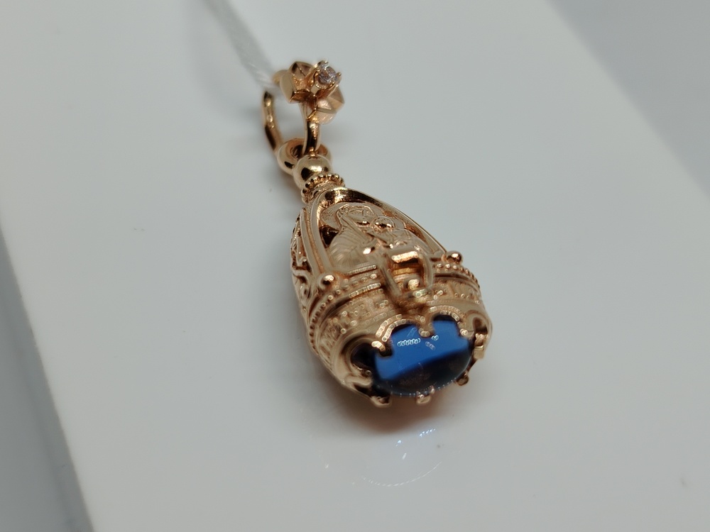 ПОДИКИ585 ПОДВЕСКА ИКОНА С КАМНЯМИ (Au 585)