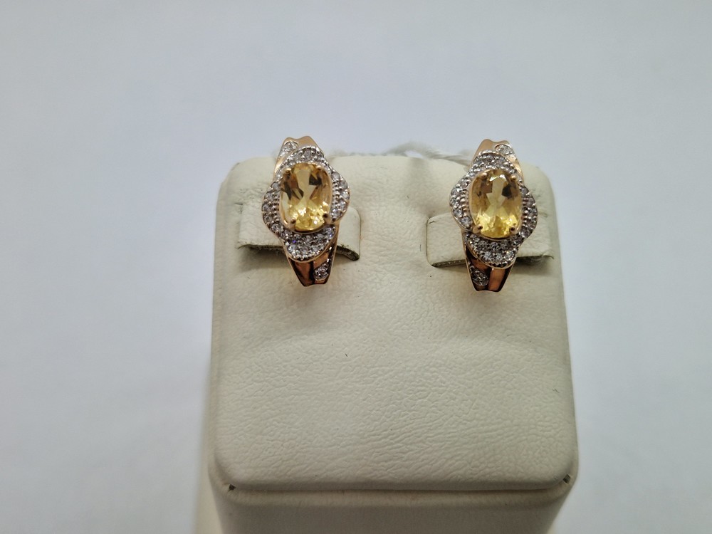 СКМИ585 СЕРЬГИ С КАМНЯМИ (Au 585)