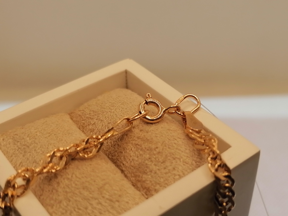 БРАСЛЕТ ПУСТОТЕЛЫЙ Ромб двойной (Au 585)