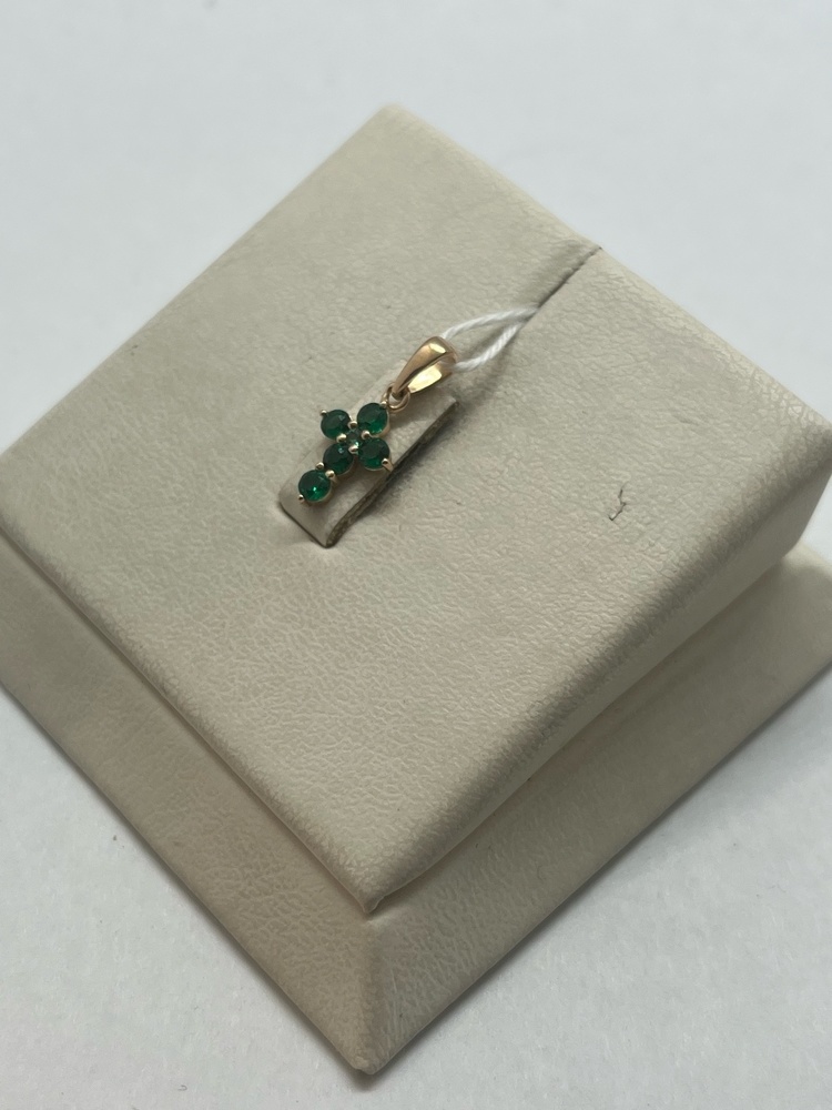 ПОДККИ585 ПОДВЕСКА КРЕСТ С КАМНЯМИ (Au 585)