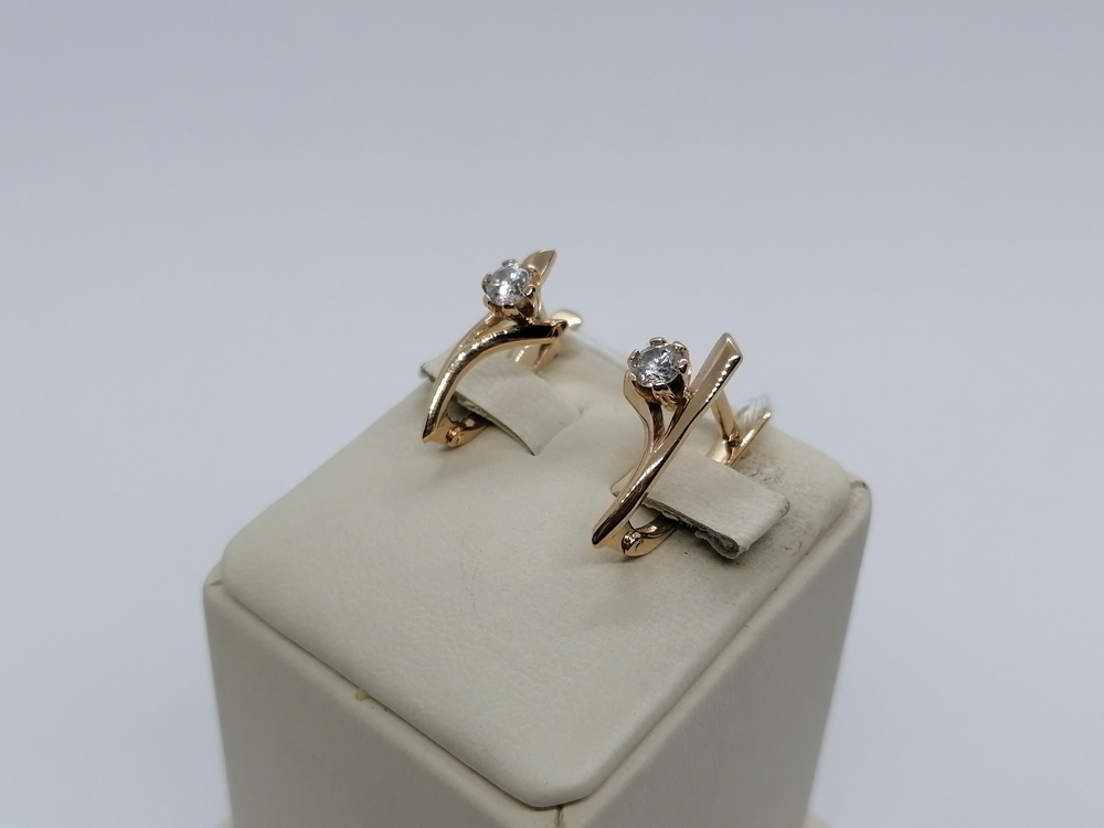 СЕРЬГИ С КАМНЕМ (Au 585)