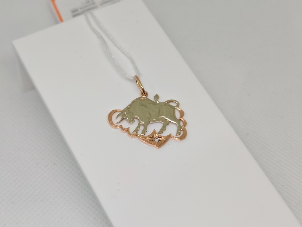 ПОДВЕСКА ЗНАК ЗОДИАКА ТЕЛЕЦ (Au 585)