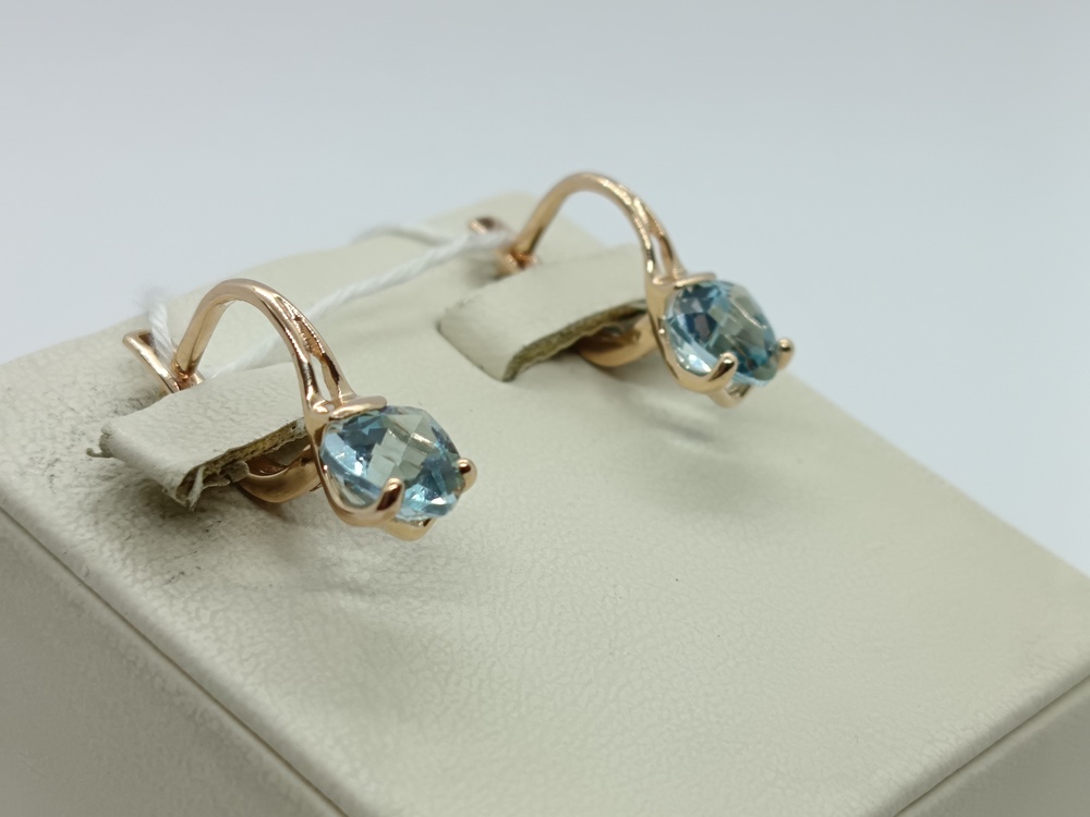 СКМ585 СЕРЬГИ С КАМНЕМ (Au 585)