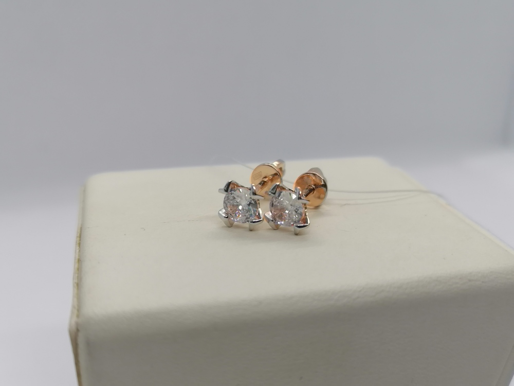 СЕРЬГИ ПУСЕТЫ с камнем (Au 585)