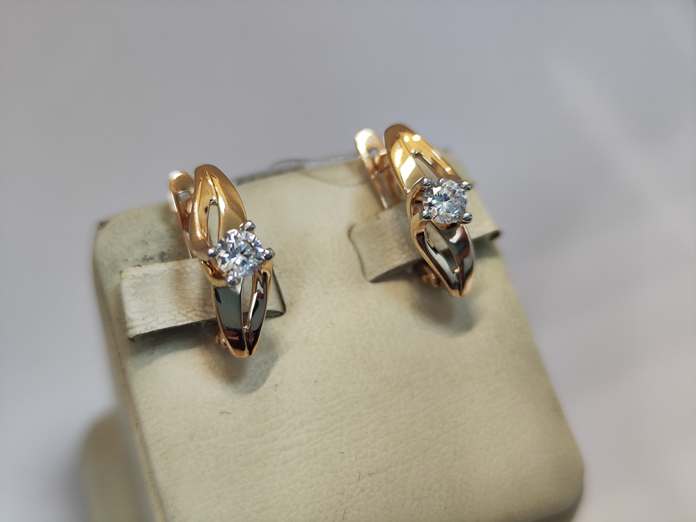 СЕРЬГИ С КАМНЕМ (Au 585)