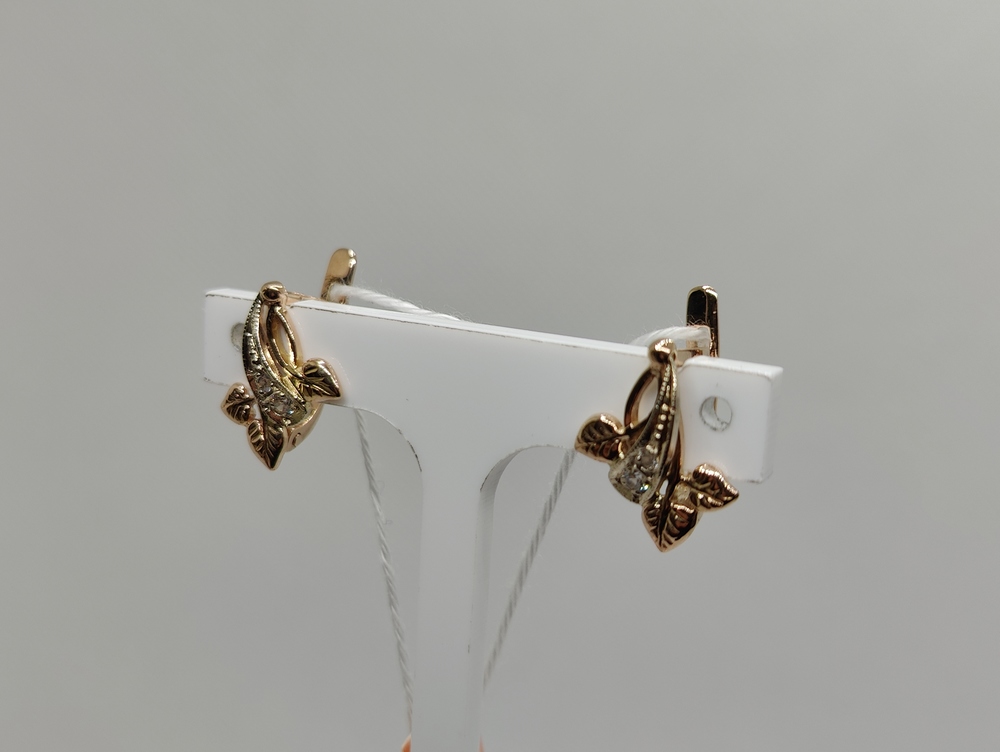 СКМИ585 СЕРЬГИ С КАМНЯМИ (Au 585)