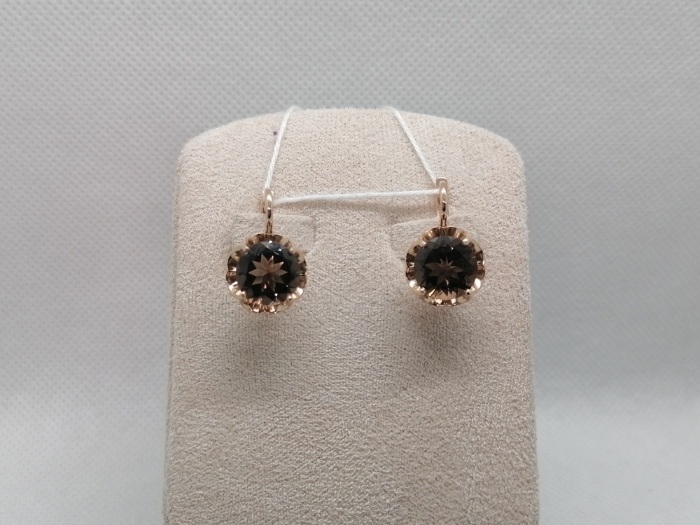 СКМ585 СЕРЬГИ С КАМНЕМ (Au 585)