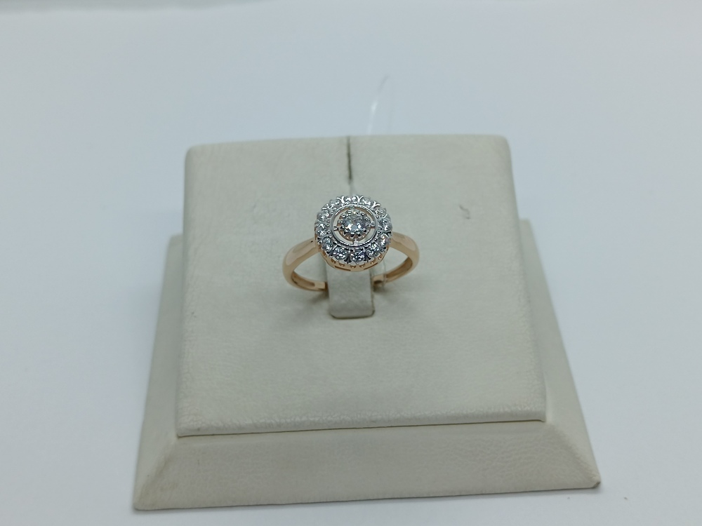 КОЛЬЦО С КАМНЯМИ (Au 585)