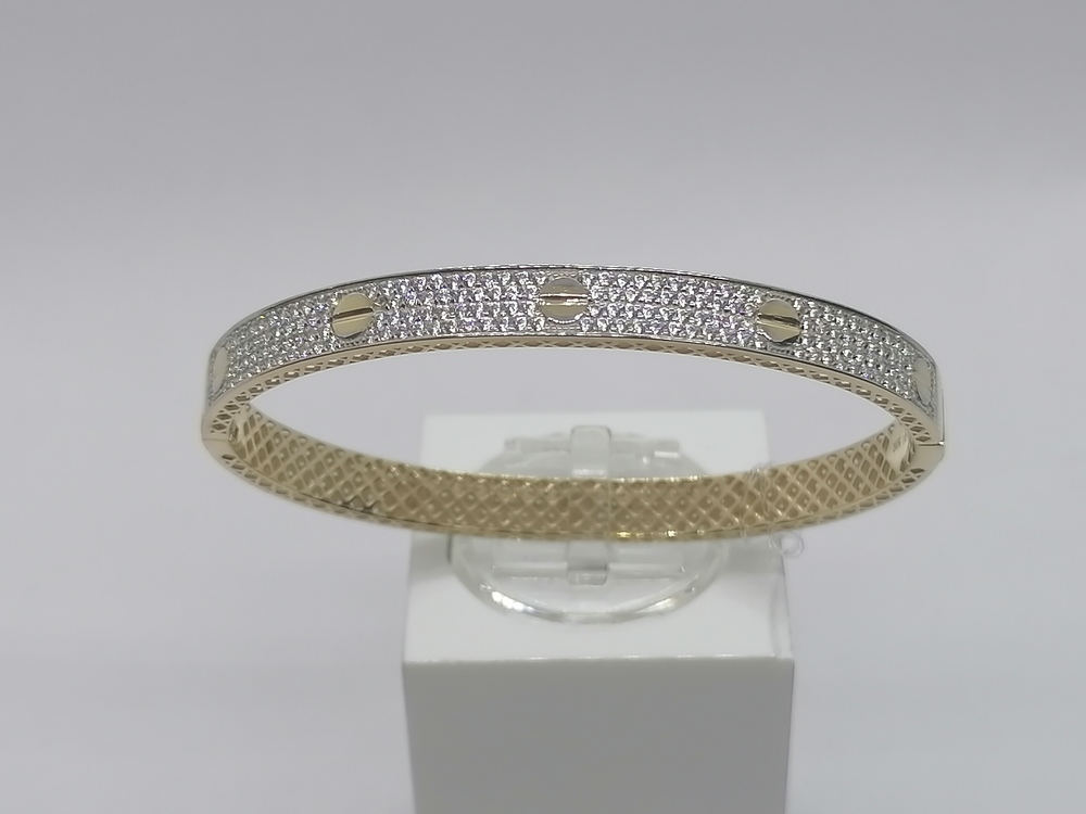 БРАСЛЕТ ЖЕСТКИЙ с камнями (Au 585)