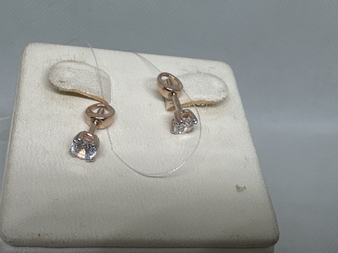 СЕРЬГИ ПУСЕТЫ с камнем (Au 585)