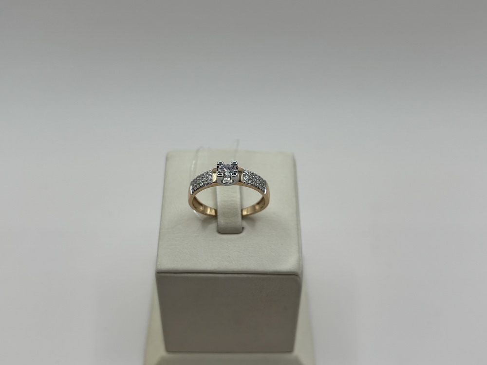 КОЛЬЦО С КАМНЯМИ (Au 585)