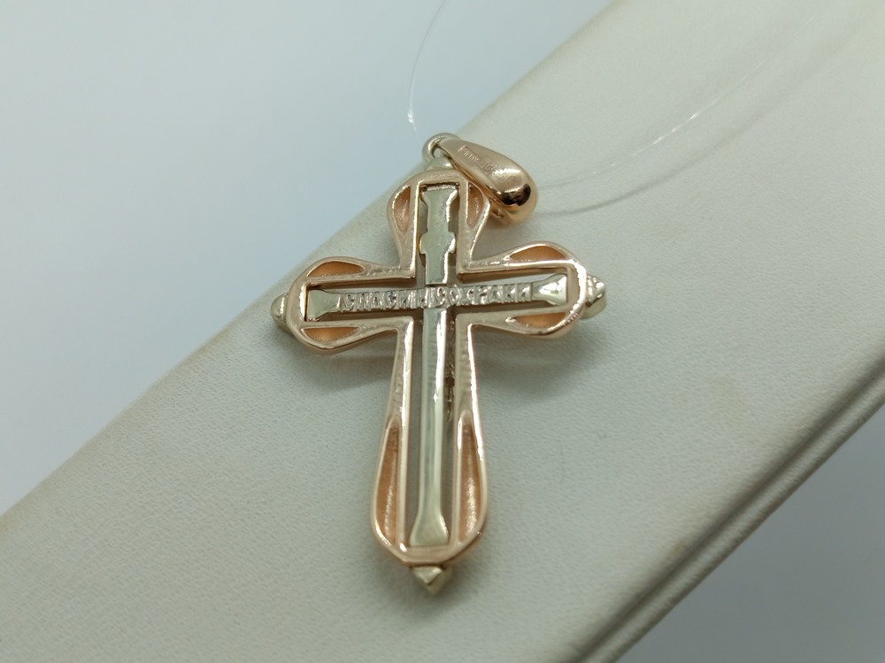 ПОДВЕСКА КРЕСТ с камнями (Au 585)