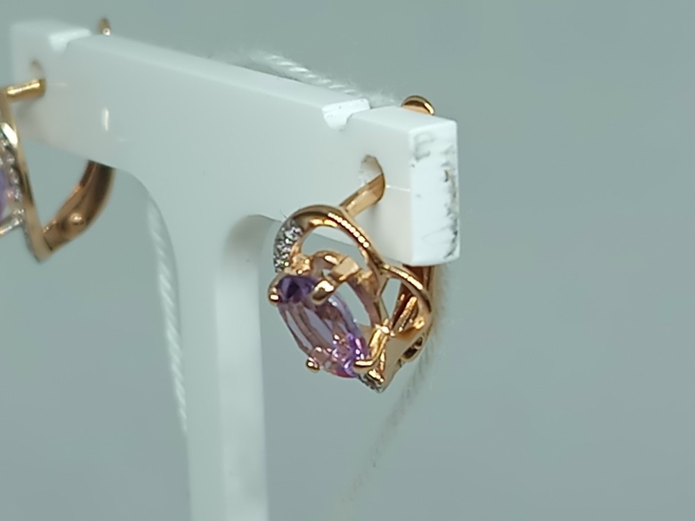 СКМИ585 СЕРЬГИ С КАМНЯМИ (Au 585)