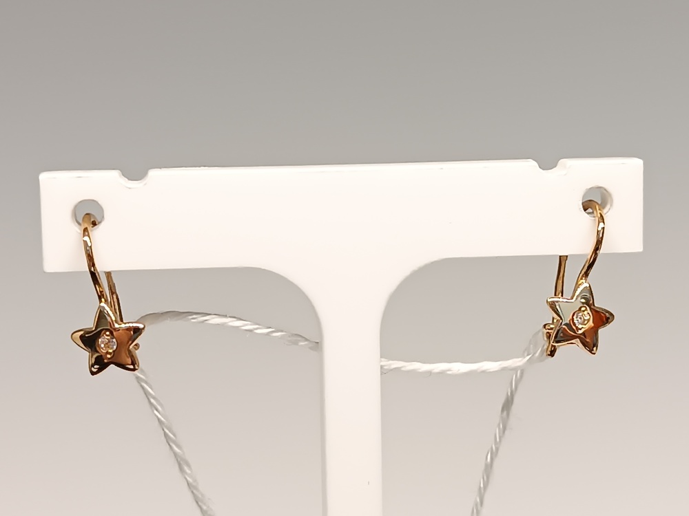 СКМ585 СЕРЬГИ С КАМНЕМ (Au 585)