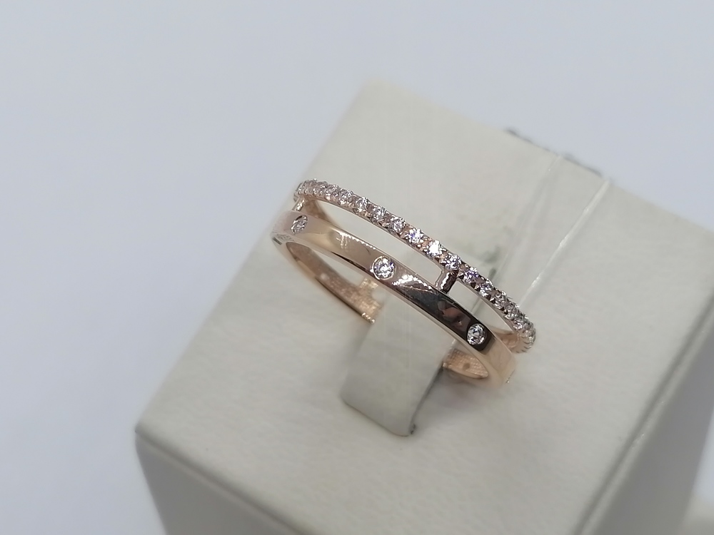 КОЛЬЦО С КАМНЯМИ (Au 585)