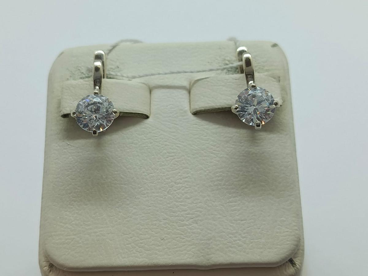 СКМ585 СЕРЬГИ С КАМНЕМ (Au 585)