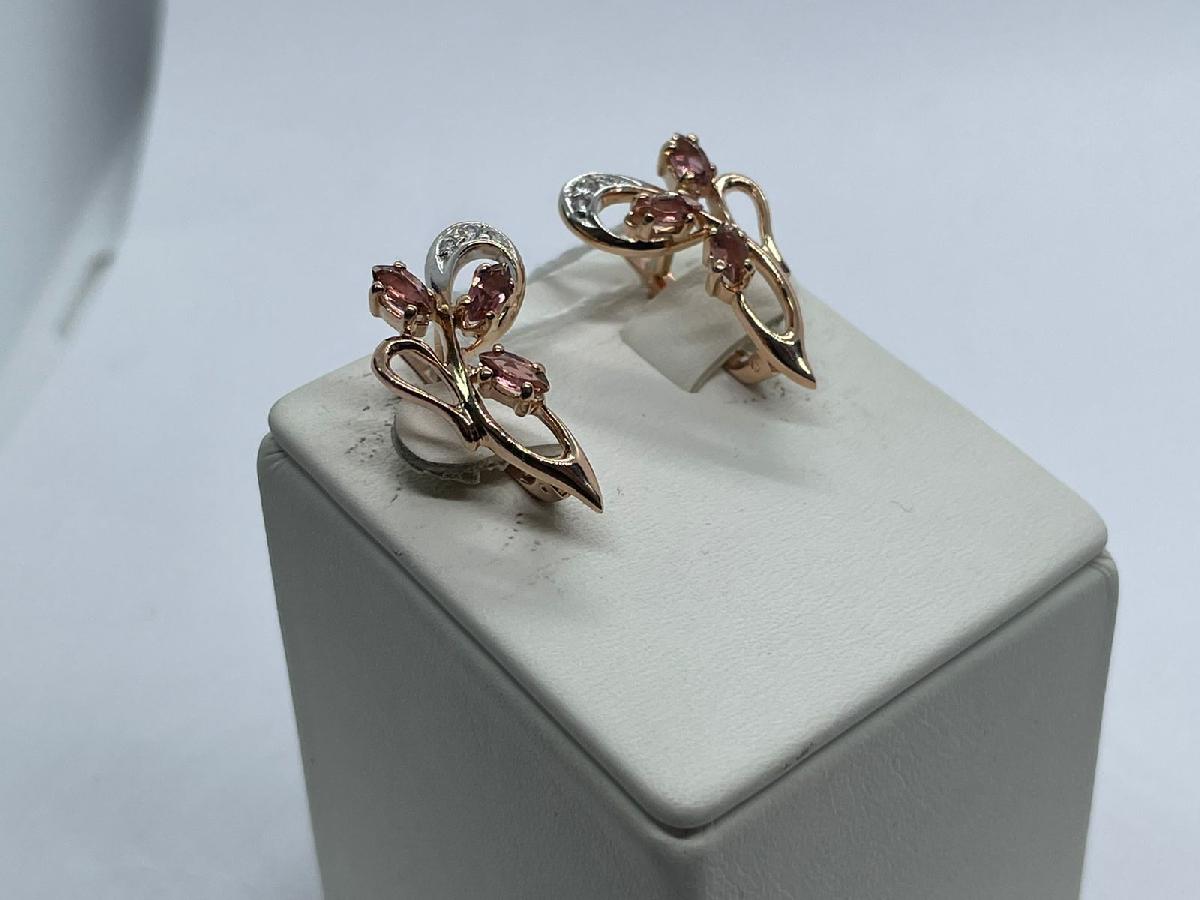 СКМИ585 СЕРЬГИ С КАМНЯМИ (Au 585)