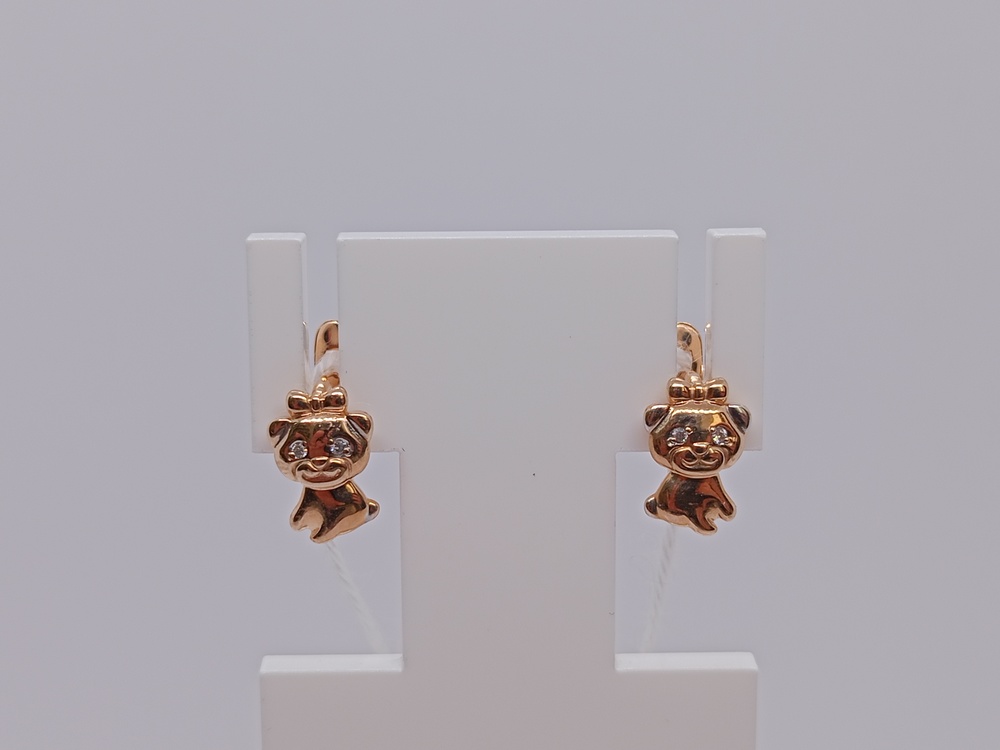 СКМИ585 СЕРЬГИ С КАМНЯМИ (Au 585)