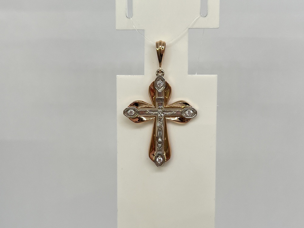 ПОДВЕСКА КРЕСТ с камнями (Au 585)