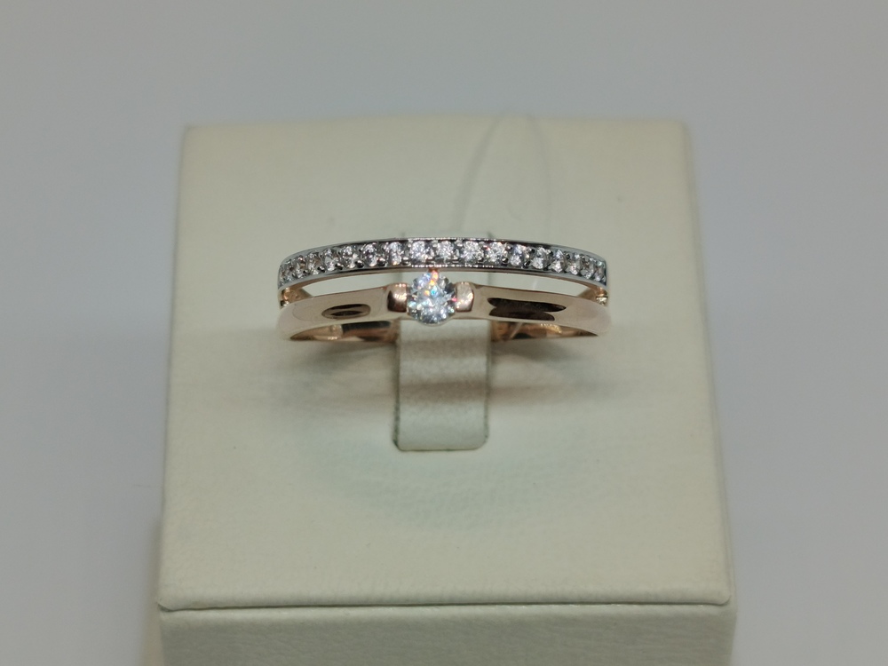 КОЛЬЦО С КАМНЯМИ (Au 585)