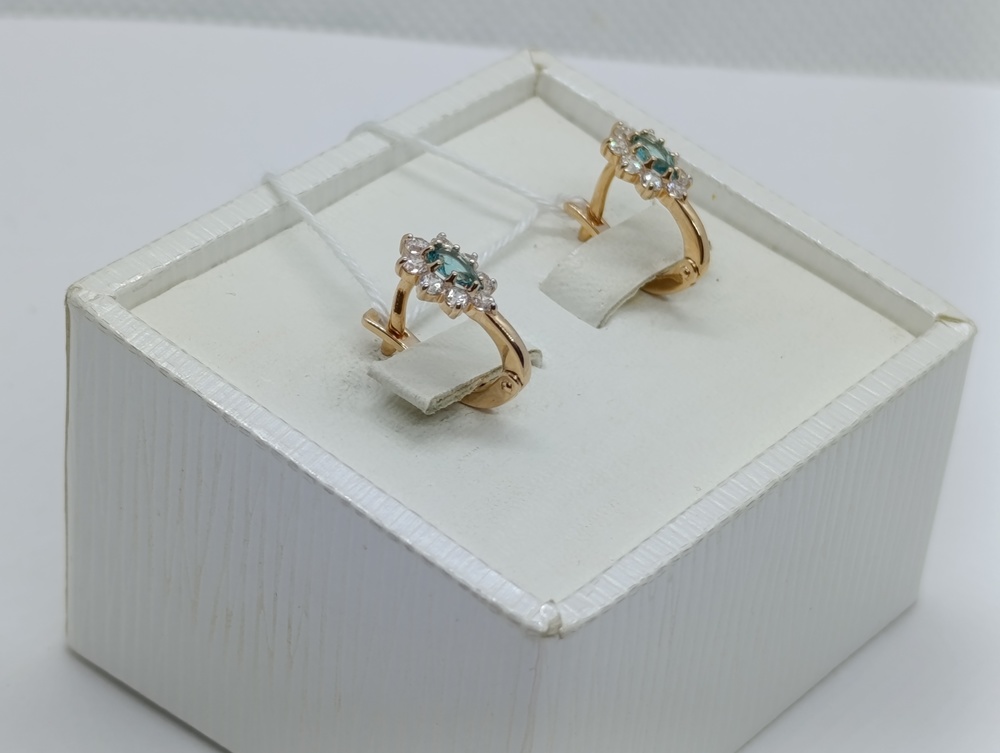 СКМИ585 СЕРЬГИ С КАМНЯМИ (Au 585)