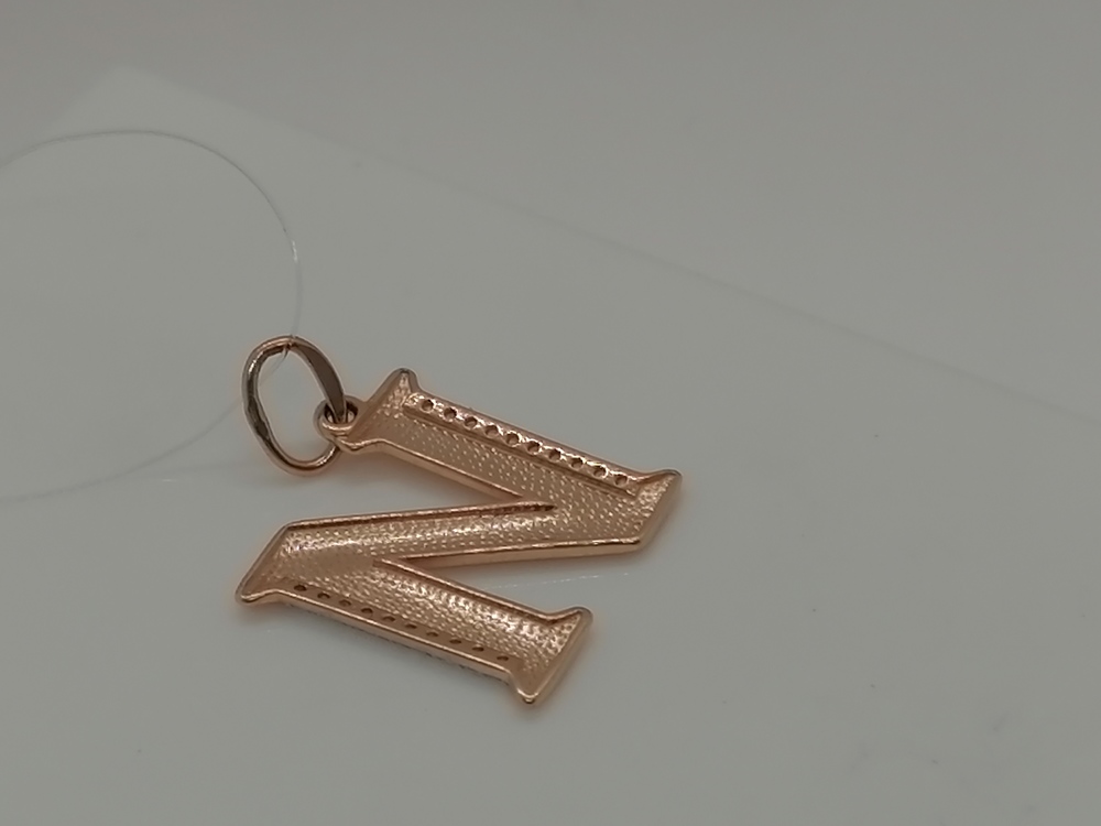 ПОДВЕСКА БУКВА И с камнями (Au 585)