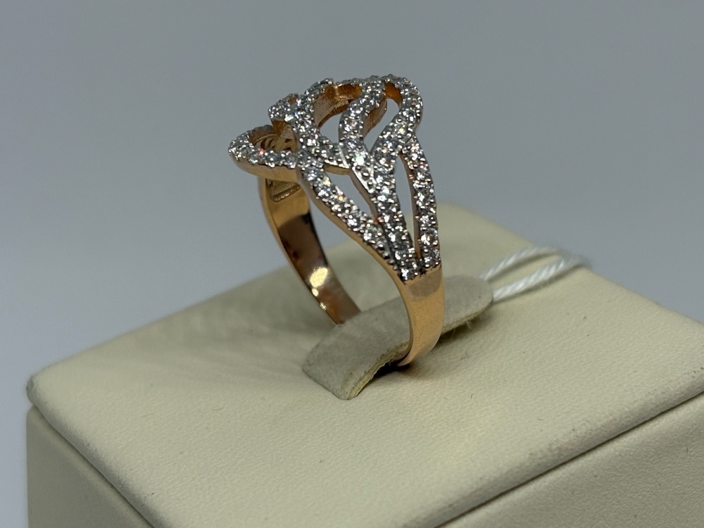 КОЛЬЦО С КАМНЯМИ (Au 585)