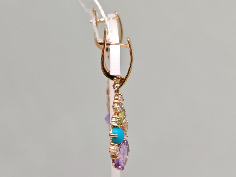 СКМИ585 СЕРЬГИ С КАМНЯМИ (Au 585)